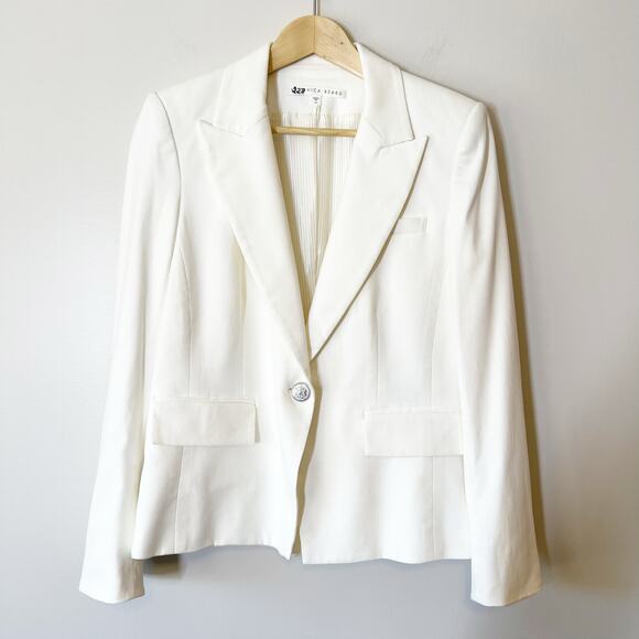 Veronica Beard Danielle Single Button Dickey Blazer Ivory Size 10 - Picture 2 of 11